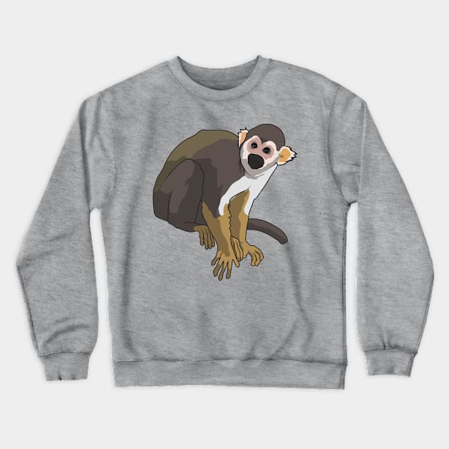 Squirrel Monkey Crewneck Sweatshirt by Sticker Steve